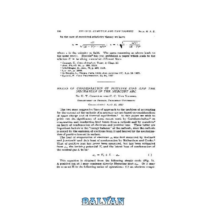 دانلود کتاب Heats of Condensation of Positive Ions and the Mechanism of the Mercury Arc